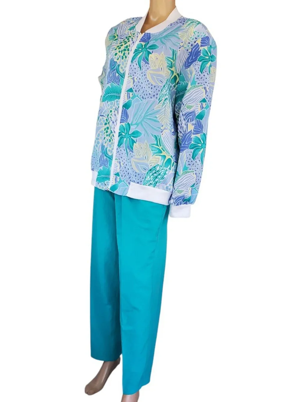 Vintage Cricket Lane Women's XL 3 Pc Resortwear Floral Jacket & Pants Set